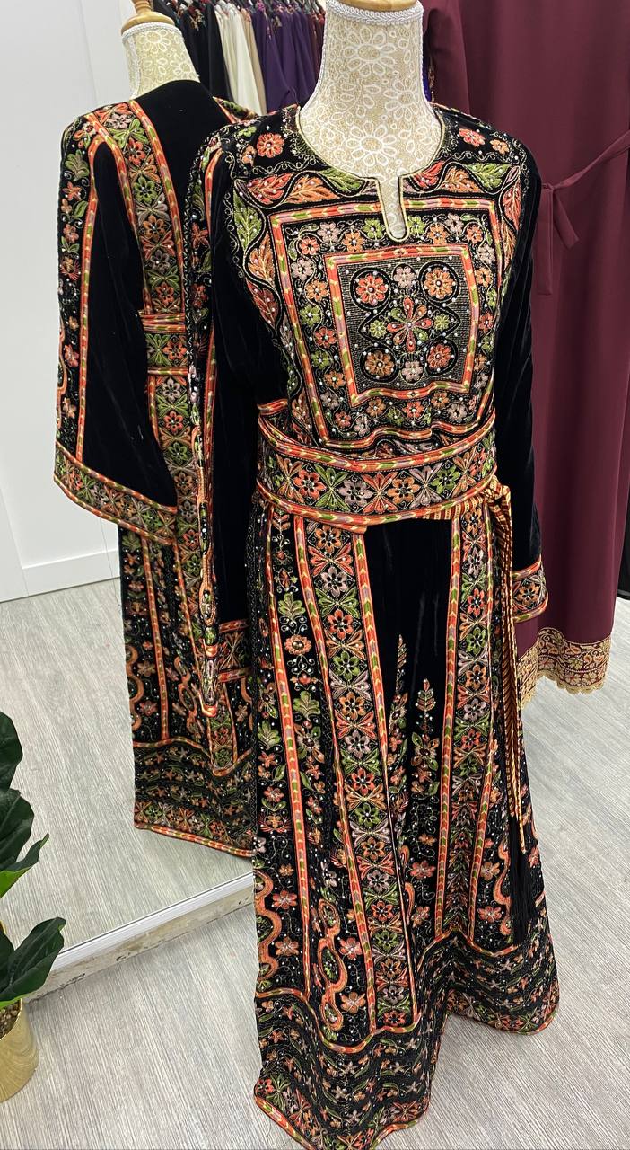 malaka black velvet thobe