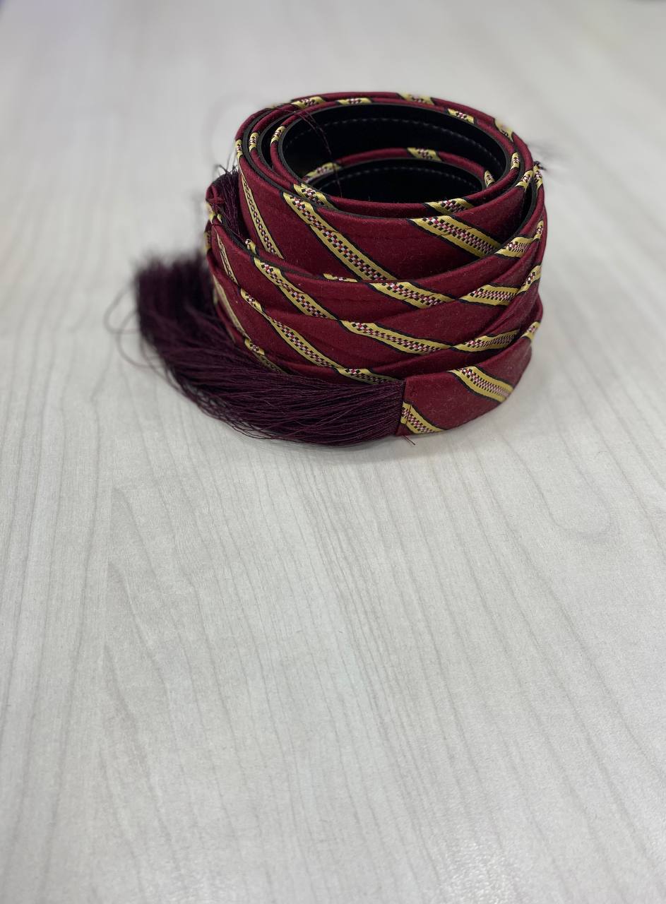 Burgundy traditional Kashmir belt