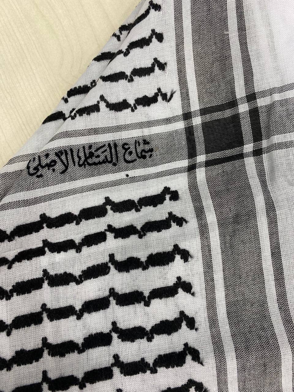 Original Black and White palestiain Bassam Kufiya/Kufiyyeh/Keffiyeh with Tassels