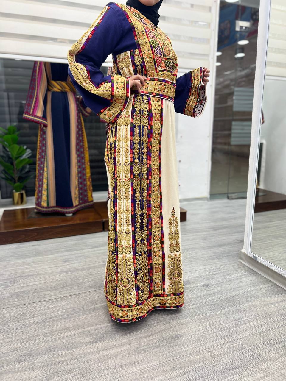 Nouveau Thobe Etameen Malka coloré
