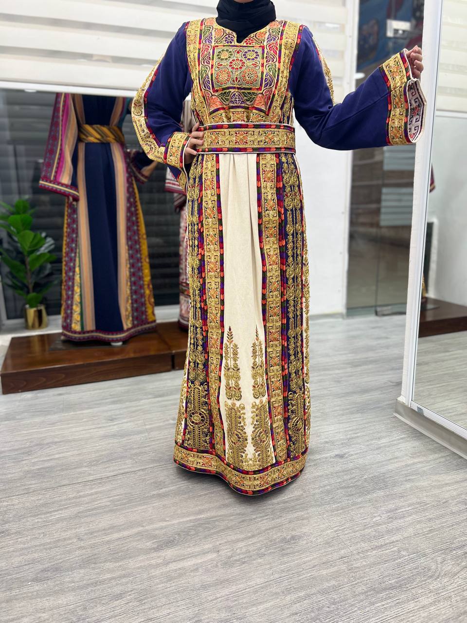 Nouveau Thobe Etameen Malka coloré