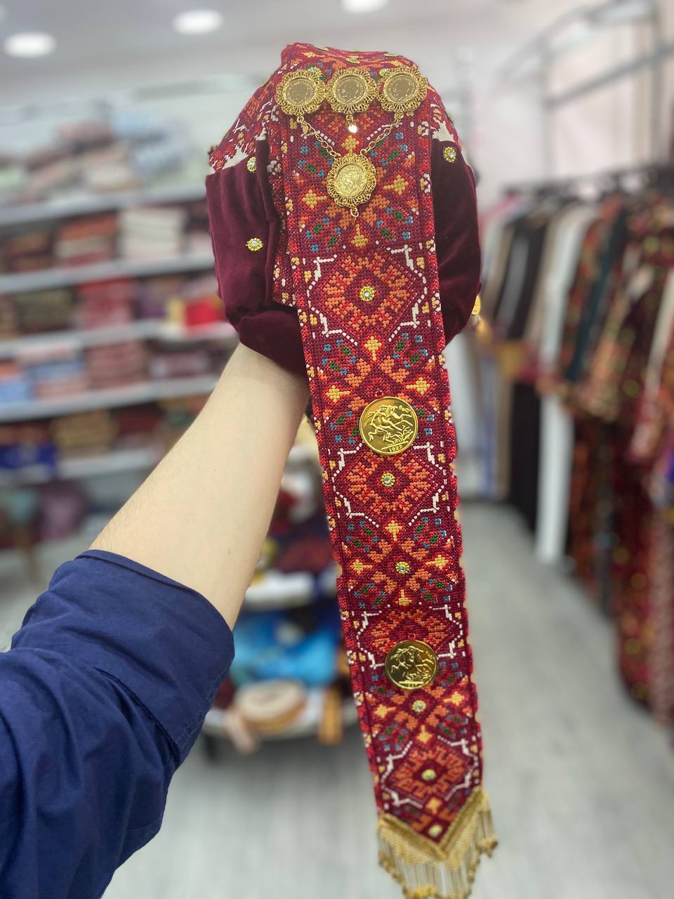 Traditional Beige with heavy Embroidery Wakah