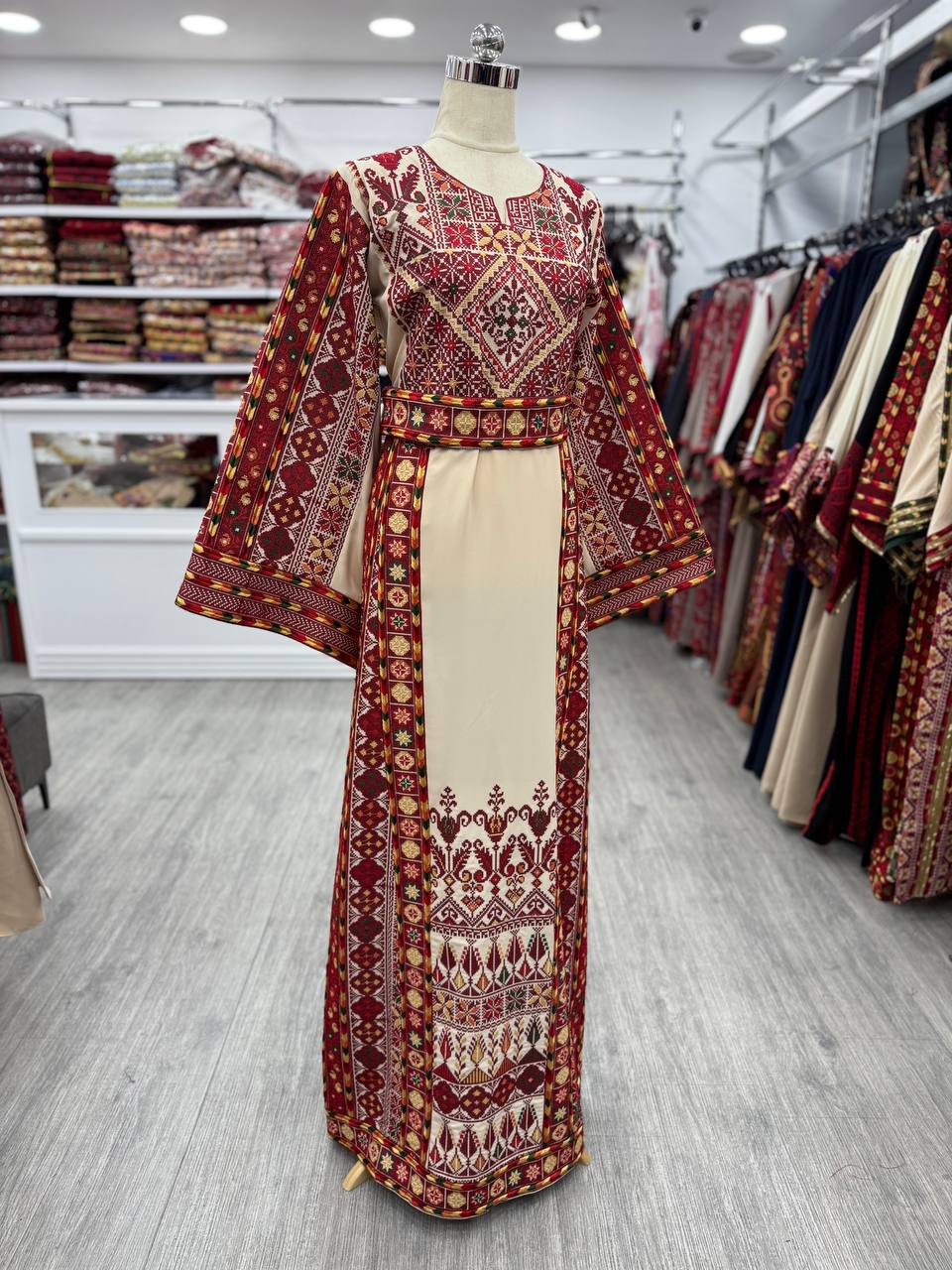 New Beige Traditional Heavy Embroidered Thobe
