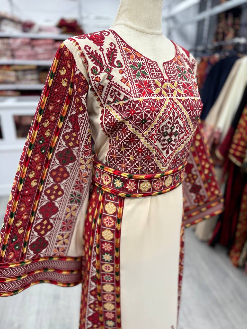 New Beige Traditional Heavy Embroidered Thobe