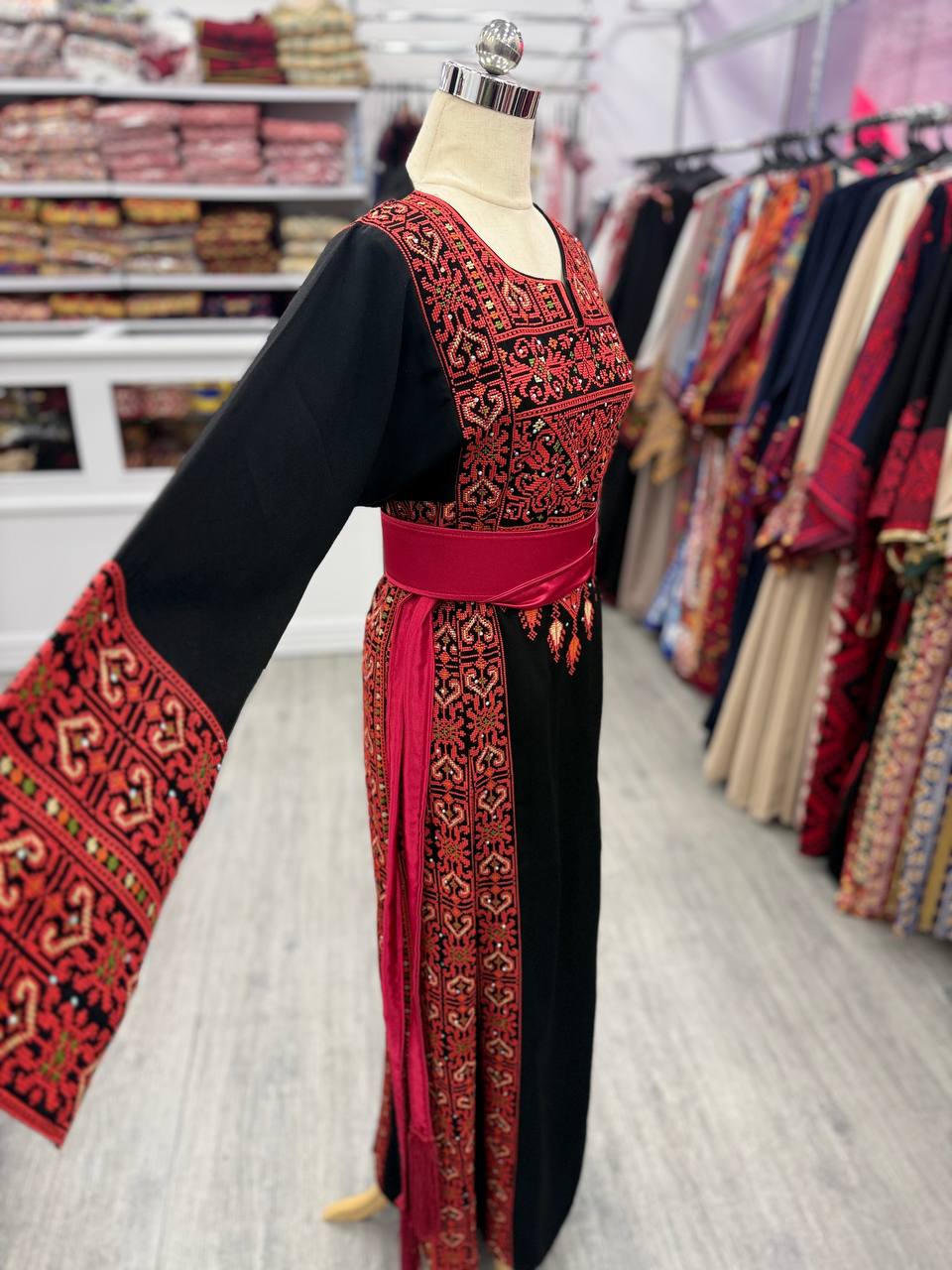 Black Traditional with Red tatreez