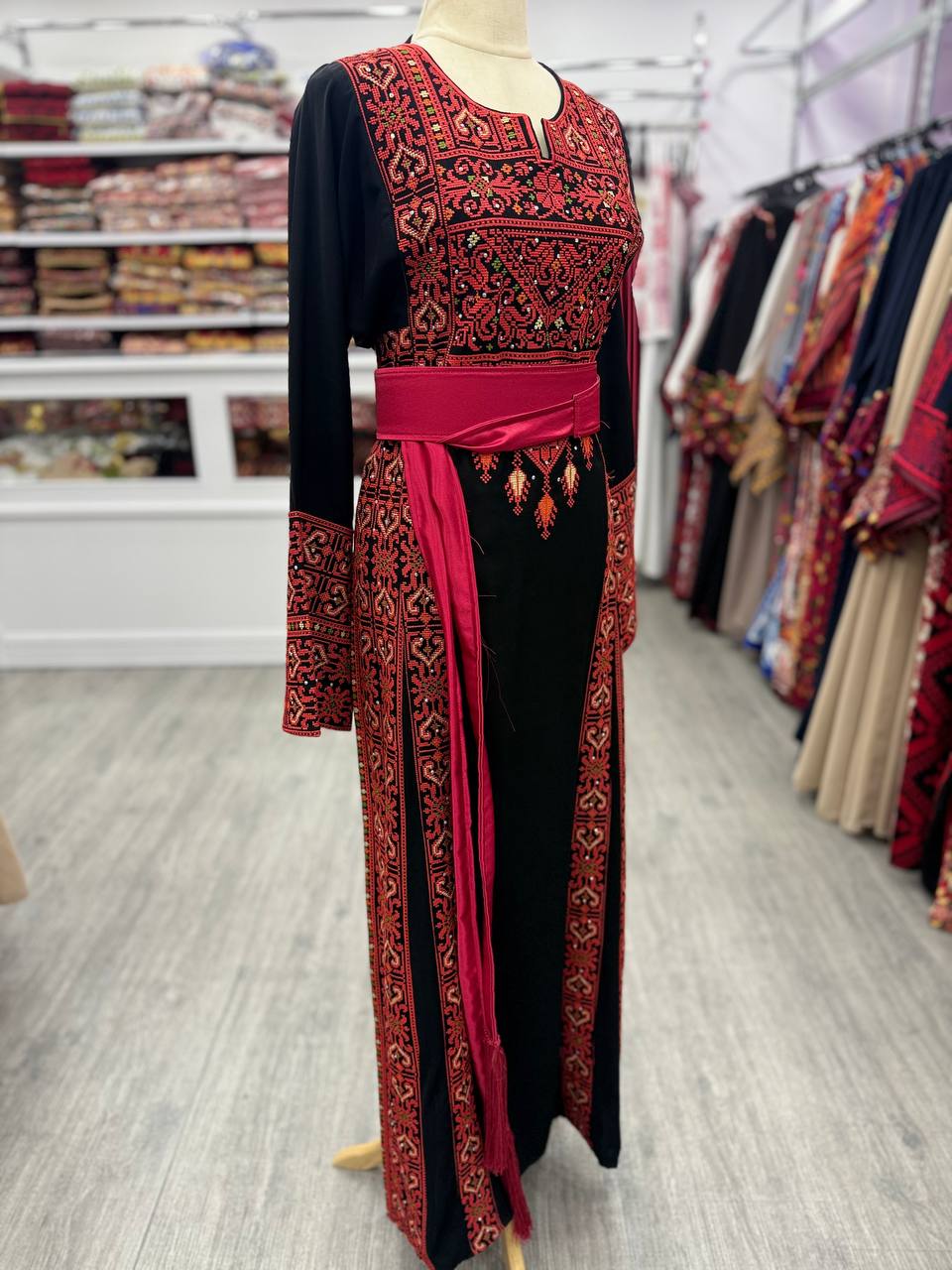 Black Traditional with Red tatreez