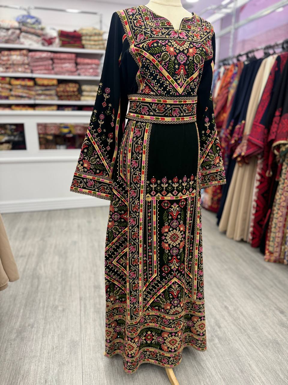 Black Heavy Embroidered thobe