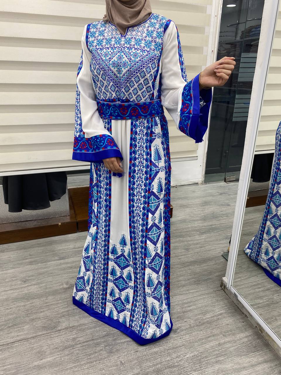 Blue Embroidery thobe