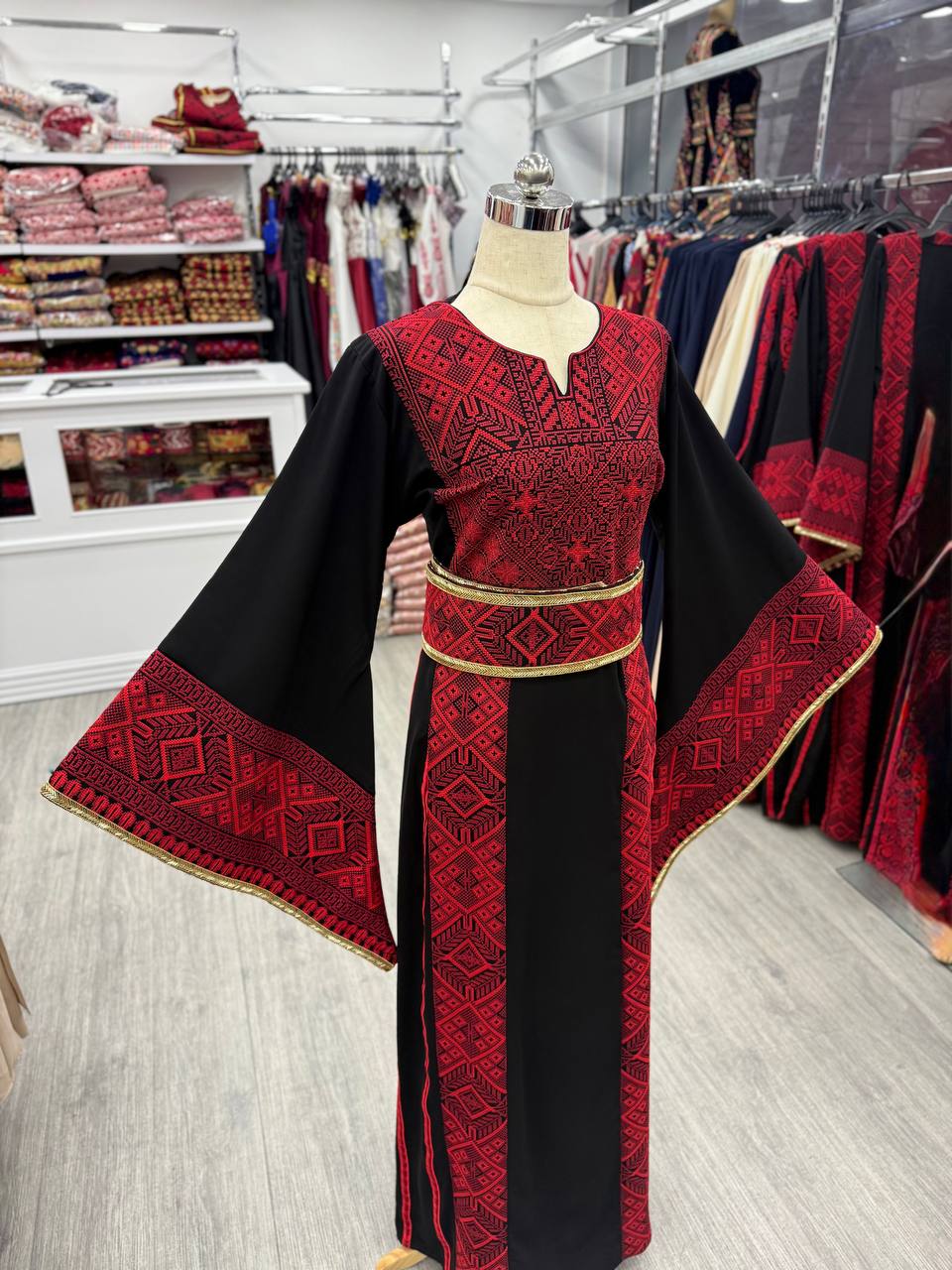 New Traditional Black Thobe With Manajel