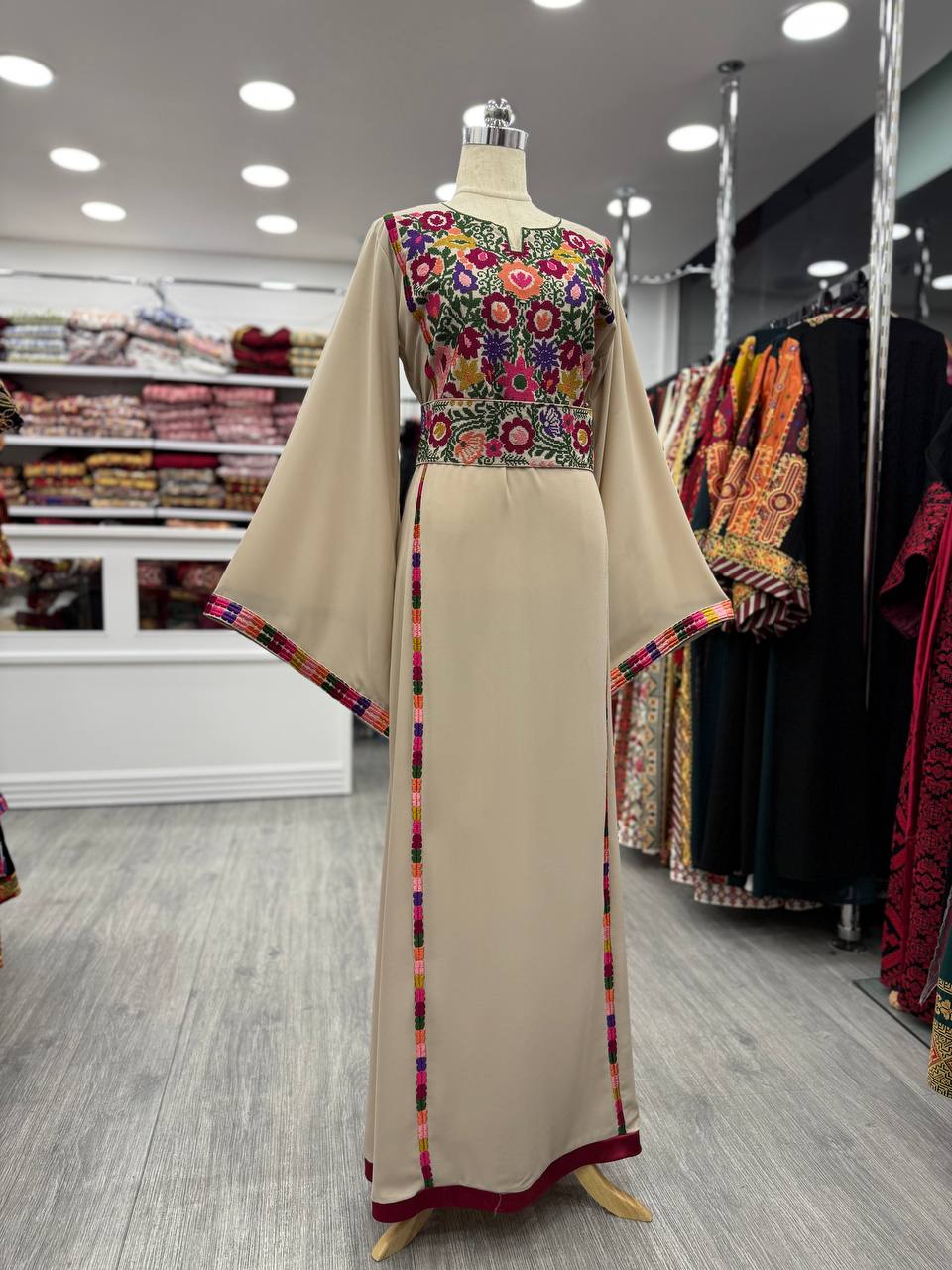 New Beige Falahi tatreez Kabba with Manajel Thobe