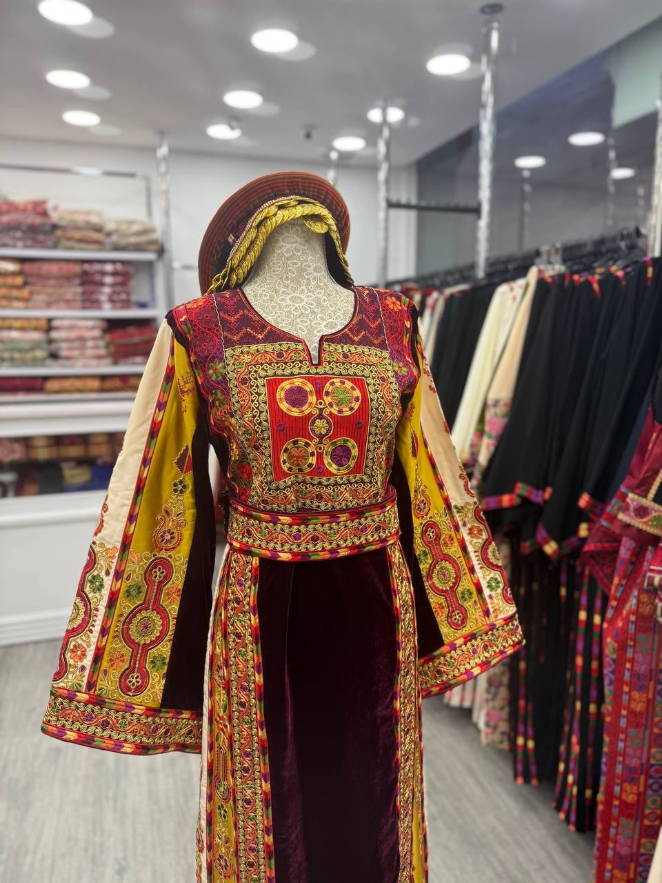 New Burgundy Velvet Malaka Thobe