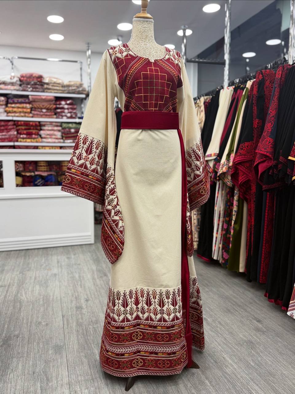 New Beige Etamin Simple Thobe