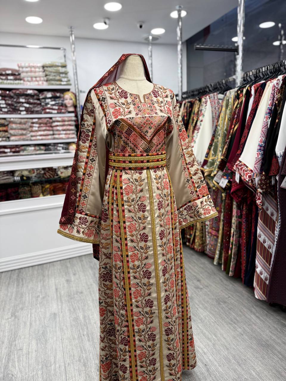 New Gold Satin Sabayel Kharaz Thobe