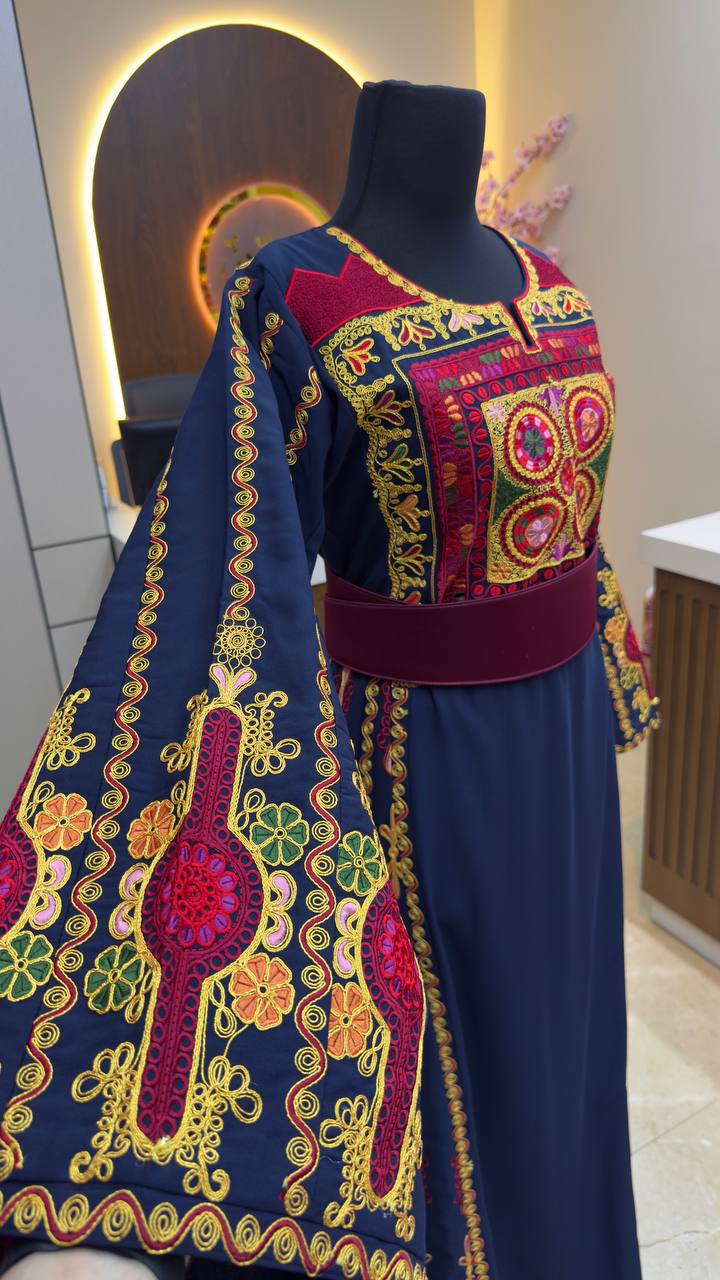 New Navy Blue Simple kassab Thobe
