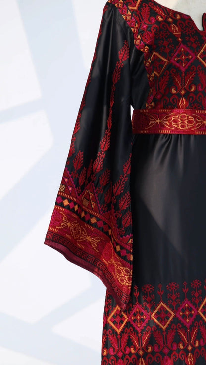 New Black Satin Traditional Thobe