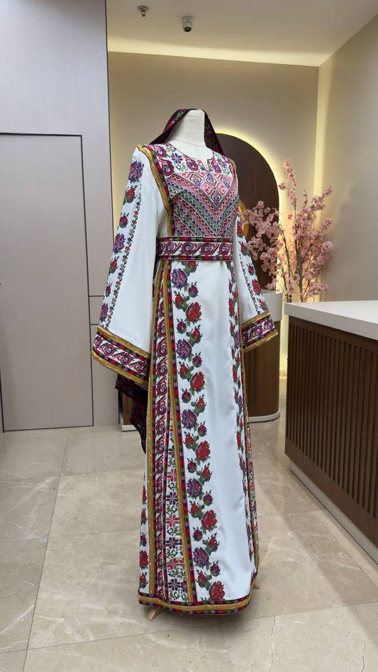 New Off-white Sabyel Kharaz  Floral Thobe