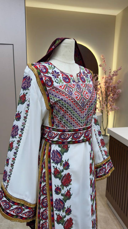 New Off-white Sabyel Kharaz  Floral Thobe