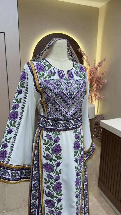 New Purpel Sabyel Kharaz Floral Thobe