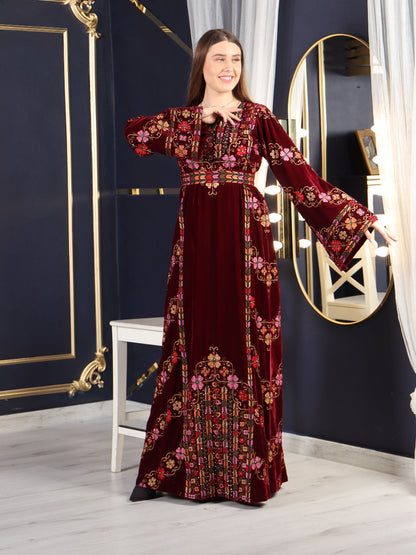 Modern Velvet Embroidered thobe