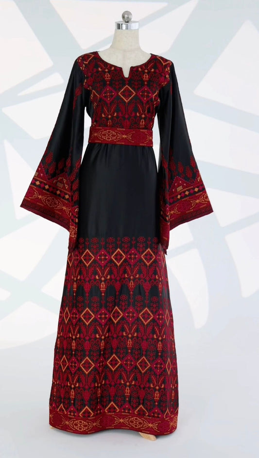 New Black Satin Traditional Thobe