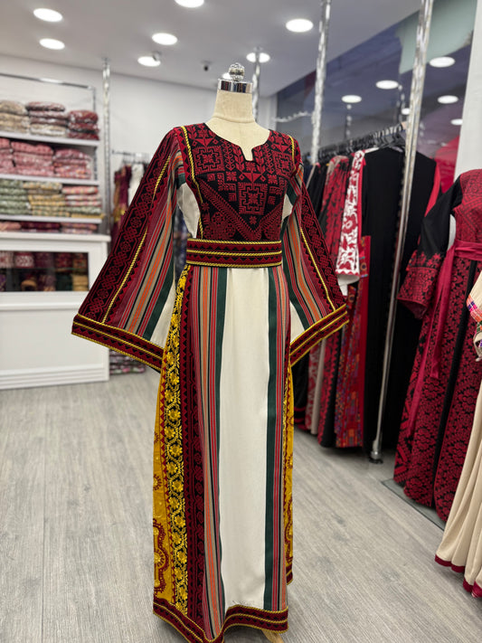 Majdalway Embroidered Palestinian Fallahi Thobe