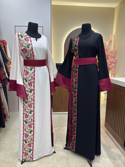 Exclusive floral Pink Tatreez Simple Thobe