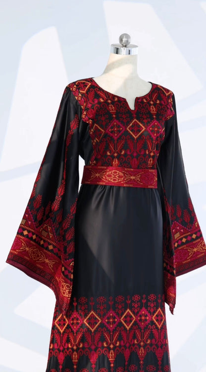 New Black Satin Traditional Thobe