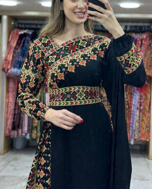 long Sleeve embroidered Dress