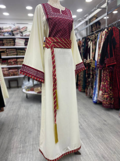 Exclusive Simple Maroon Embroidery Thobe