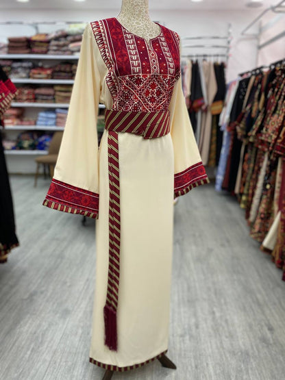 New Exclusive Simple Maroon Embroidery Thobe