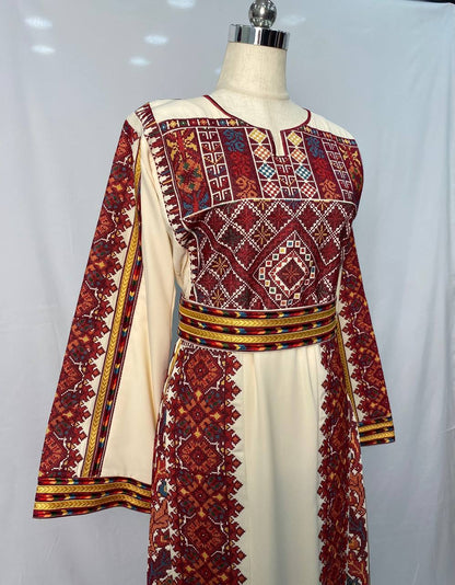 Exclusive Beige Heavy Embroidered Thobe