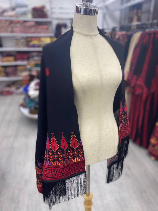 Black Soft Etameen Scarf