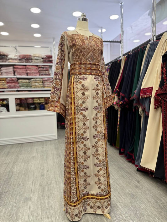 New Fully Embroidered Falahi Thobe