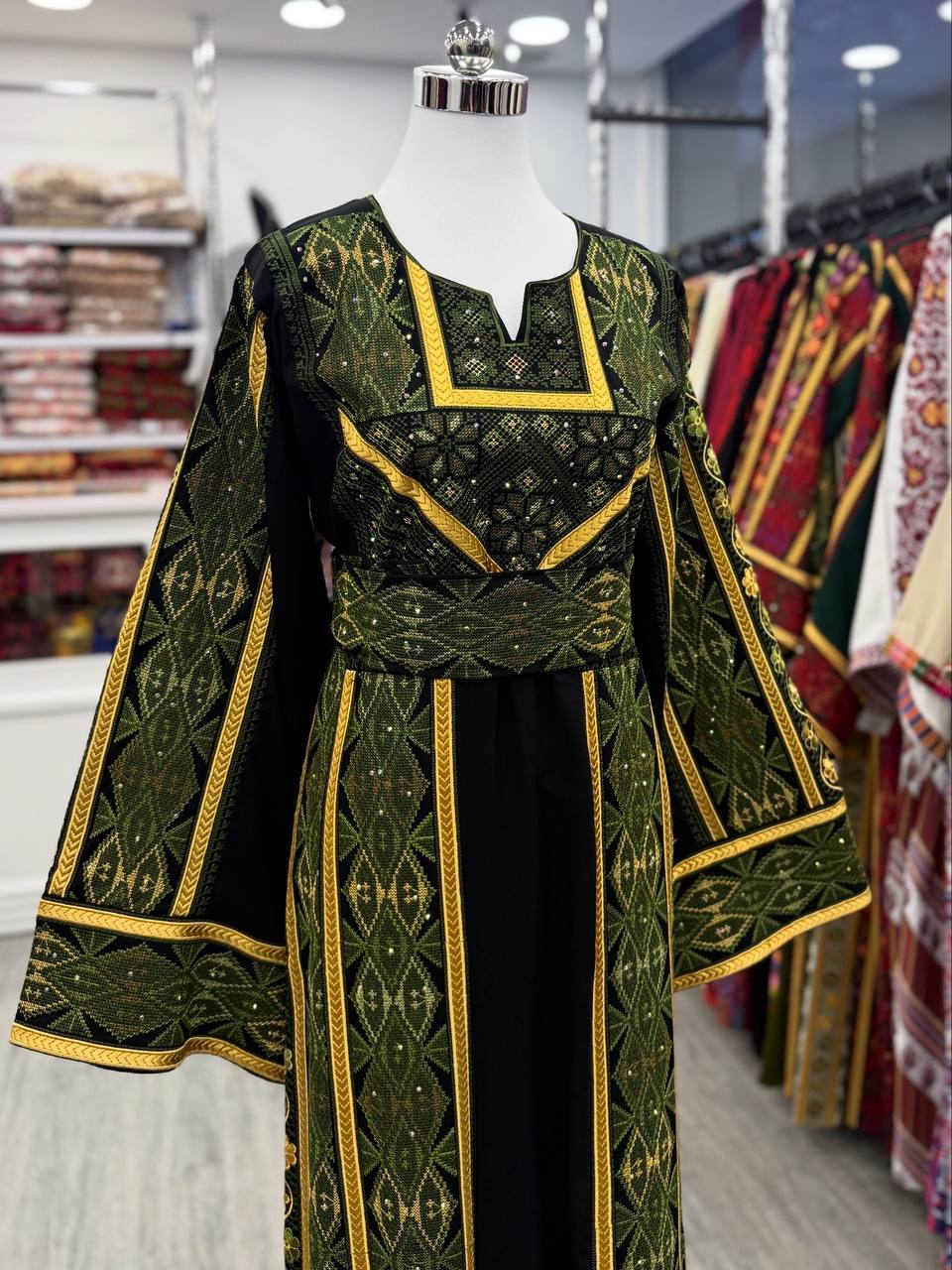 New Traditional Green Tatreez thobe