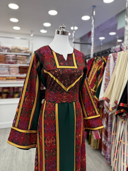 New Traditional Green Tatreez thobe