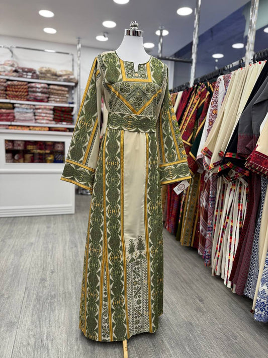 New Traditional Green Tatreez thobe