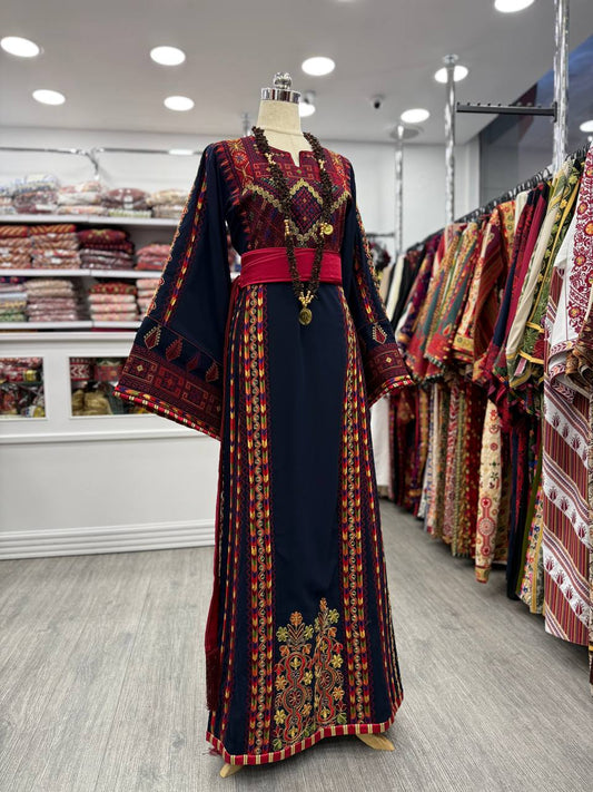 New Navy blue Manajel with Kassab Thobe