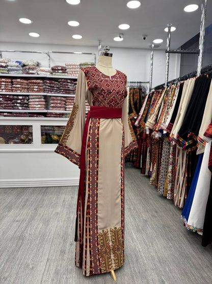 New Beige Simple Manajel with Kassab Thobe