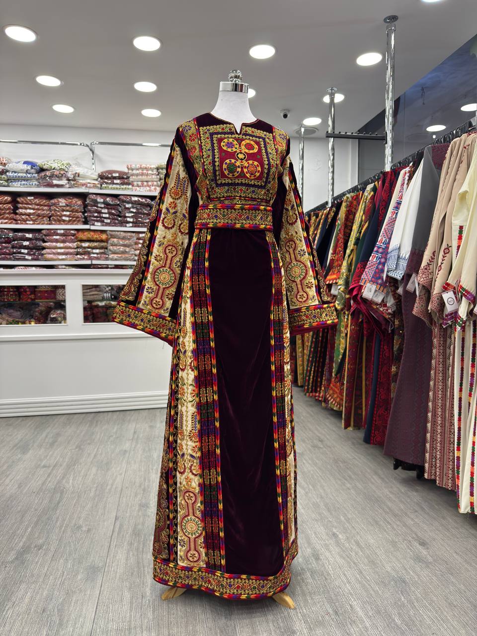 New Burgundy Traditional Malaka with Kassab Thobe