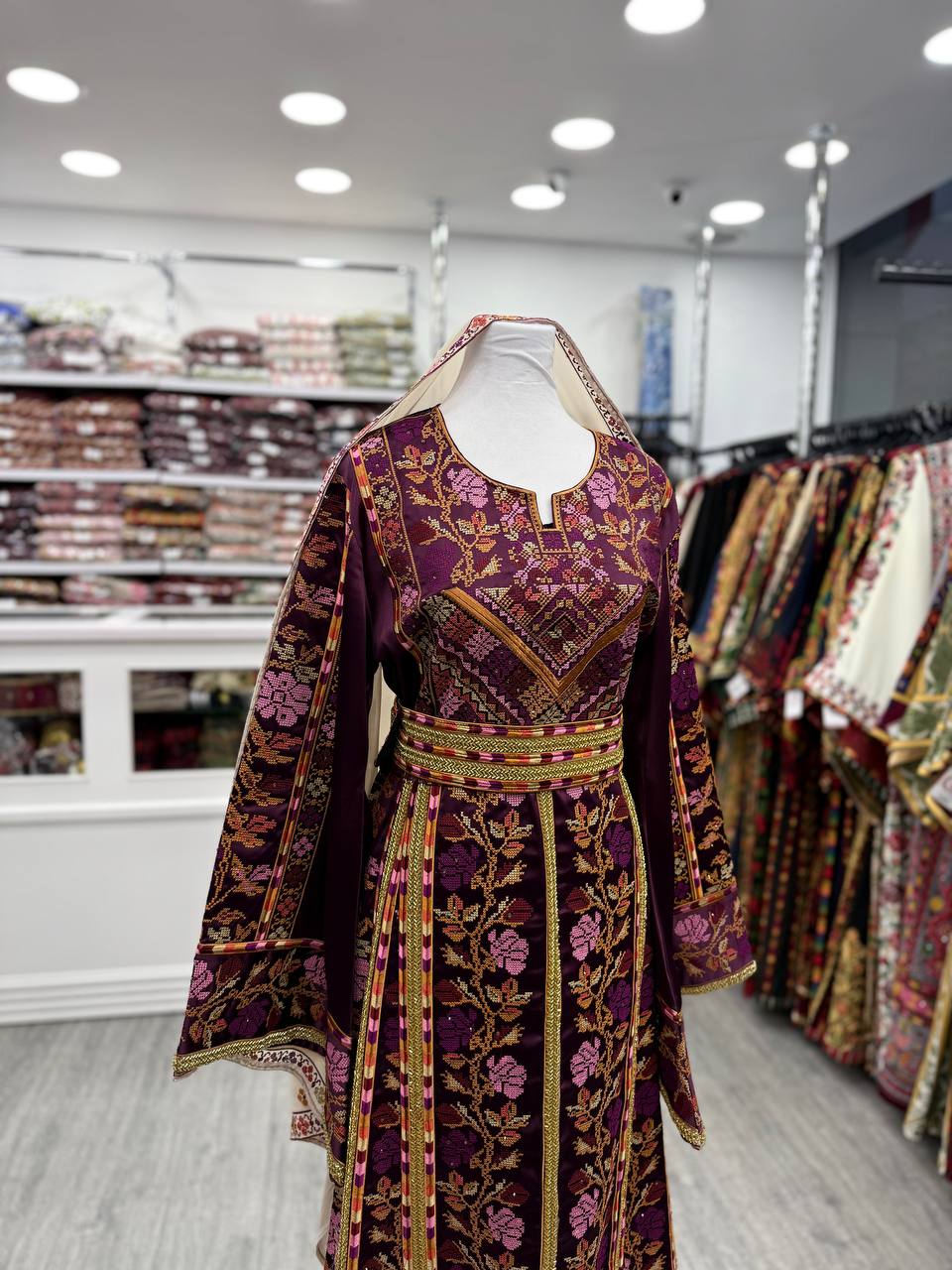 New Purple Satin Sabayel Kharaz Thobe