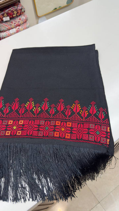 Black Soft Etameen Scarf