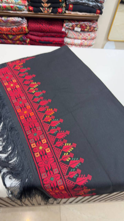 Black Soft Etameen Scarf