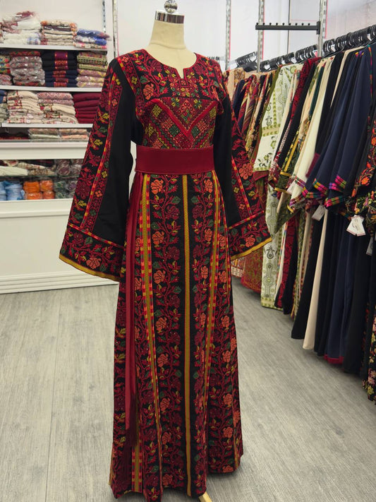 New Black Floral Tradtional Thobe