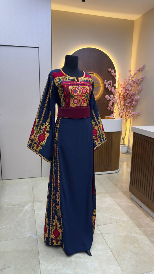 New Navy Blue Simple kassab Thobe