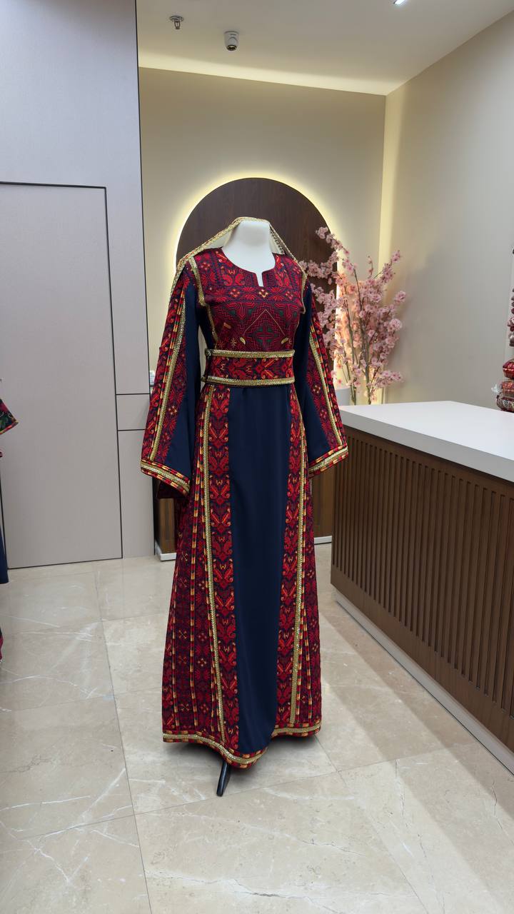New Exclusive Navy Blue Sabayel kharaz Thobe