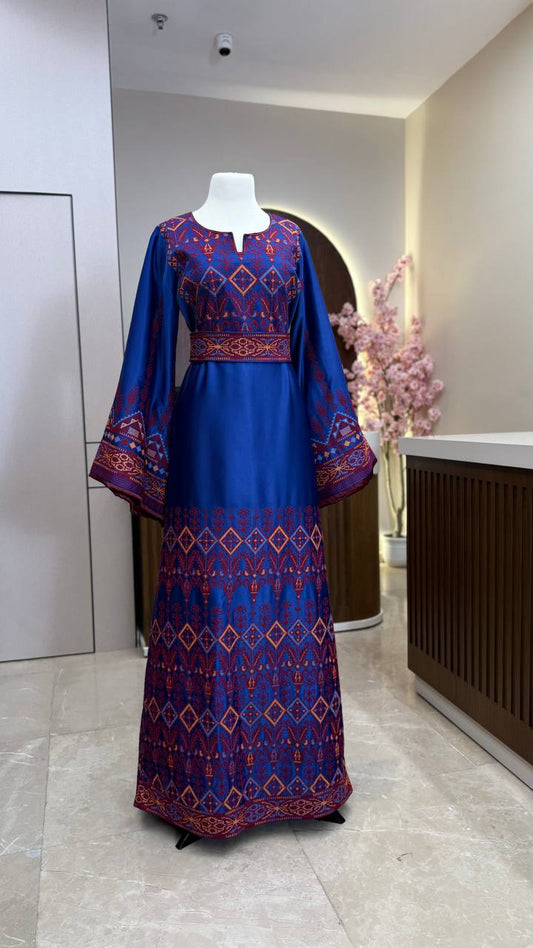 New Indigo Satin Thobe