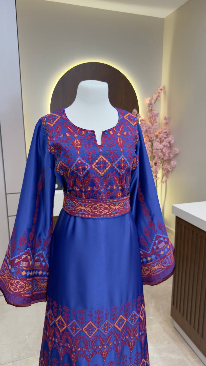 New Indigo Satin Thobe